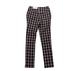Liz Clairborne Lori Ankle Leggings Women Medium Pull On NEW Plaid 57-2